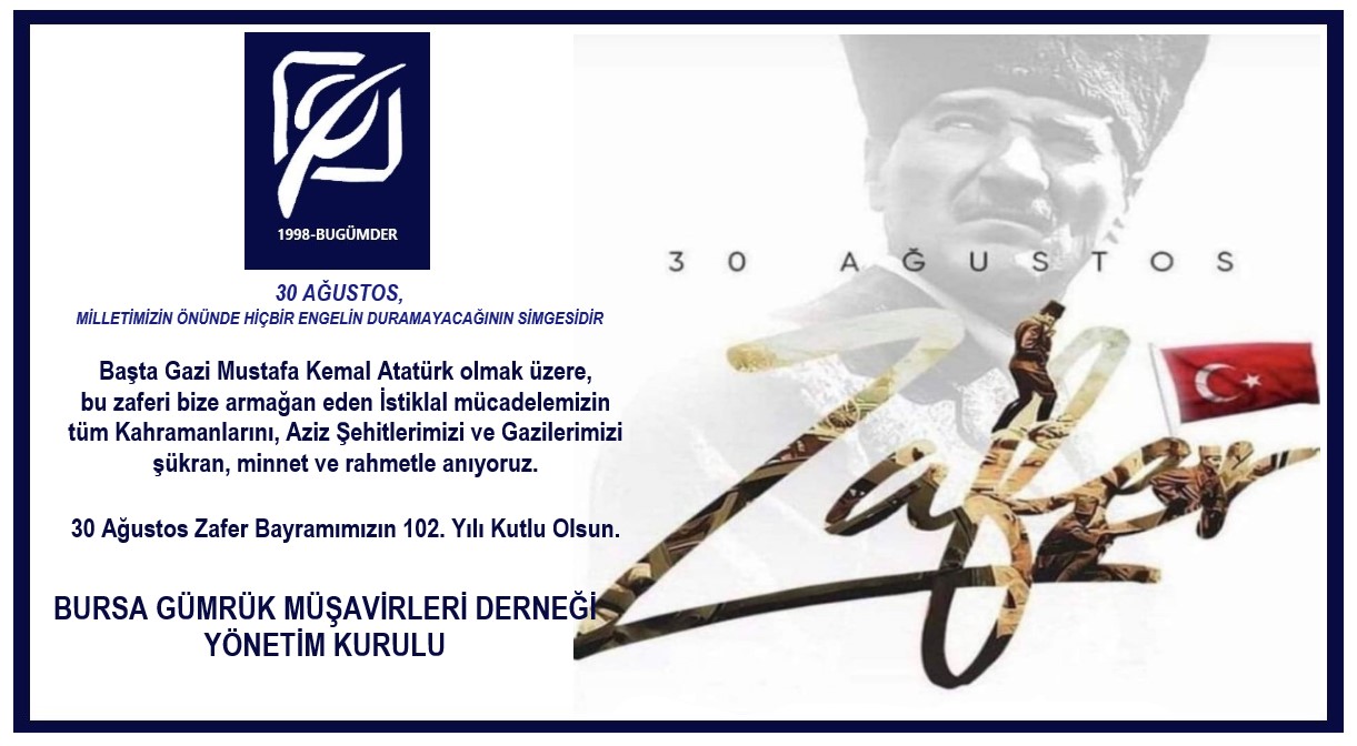 30 AĞUSTOS ZAFER BAYRAMIMIZIN 102. YILI KUTLU OLSUN... / 29.08.2024 Dernek Merkezi