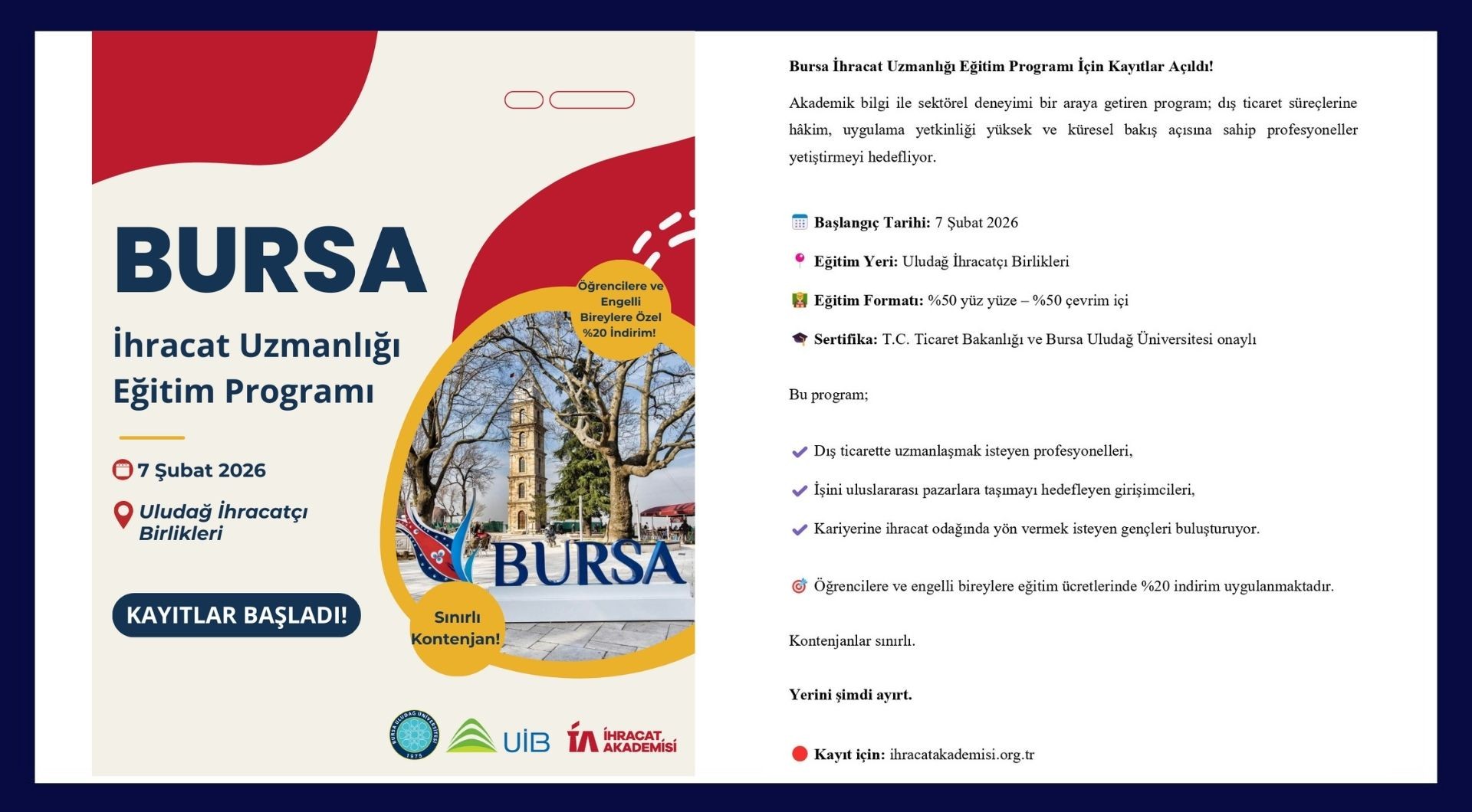 İhracat Genel Müdürlüğü'nün 